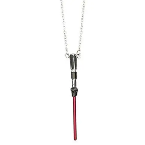 Star Wars Jewelry Womens Darth Vader Lightsaber Stainless Steel Pendant Necklace, Silver/Red, One Size Star Wars Jewelry Womens Darth Vader Lightsaber Stainless Steel Pendant Necklace, Silver/Red, One Size
