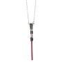 Star Wars Jewelry Womens Darth Vader Lightsaber Stainless Steel Pendant Necklace, Silver/Red, One Size