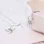 Sterling Silver Fish Hook Earrings for Women Girls Kids S925 Dangle Stud Tiny Cute 3 Fishes Fishing Tassel Drop Hypoallergenic Micro Black CZ Eye Dainty Personalized Funny Jewelry Birthday Gifts