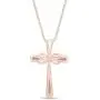 Jewel Zone US White Natural Diamond Accent Infinity Cross Pendant Necklace 14k Gold Over Sterling Silver