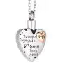 Cremation Jewelry for Ashes Heart Shaped Premium Stainless Steel Keepsake Memorial Necklace Chains for Men Women Carved No Longer By My Side Forever In My Heart (Grandma)