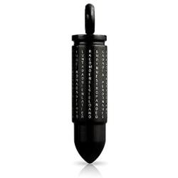 Bling Jewelry Personalize Lords Prayer Dragon Snake Scorpion Bullet Pendant Necklace for Men Teen Black Oxidized Silver Tone Stainless Steel