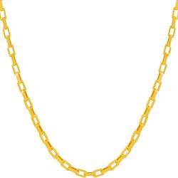 Lifetime Jewelry 3mm Paperclip Chain Necklace for Women and Men 24k Gold Plated