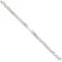 Solid 925 Sterling Silver Engravable Identification Name Bar Tag Baby ID Curb Cuban Link Bracelet - with Secure Lobster Lock Clasp 6'' (Width = 5mm)