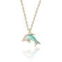 JUESJ Cute Alloy Little Dolphin Pendant Necklace，Colour Little Fish Resin Marine Animal Necklace for Women Girls Fashion Jewelry Gifts