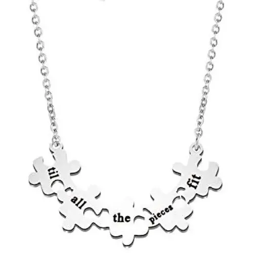 Till All The Pieces Fit Necklace Puzzle Piece Friendship Necklace Autism Awareness Jewelry Till All The Pieces Fit Necklace Puzzle Piece Friendship Necklace Autism Awareness Jewelry