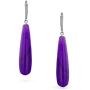 Long Simple Linear Gemstone Elongated Teardrop Leverback Dangle Earrings For Women For Teen 925 Sterling Silver