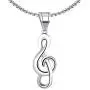 Fusamk Fashion Music Titanium Steel Note Symbol Pendant Charm Necklace Fusamk Fashion Music Titanium Steel Note Symbol Pendant Charm Necklace