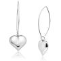 Big Apple Hoops - Mothers Day Valentine Love Heart Dangle Drop Earrings Made from Real Solid 925 Sterling Silver in 3 Color Rose, Silver or Gold with Protective Electrocoated Finish for Maximum Anti-Tarnish