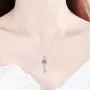 PINGTOUGE Hearts and Arrows Moissanite Key Pendant Necklace 925 Sterling Silver Lucky Lock Opener 18'' Rolo Link Chain for Women Girls