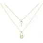 PearlyPearls Dainty 18k Gold Layered Statement Choker Necklaces for Women Tiny Cute Lock and Key St Benedict Medals and Cross Pendant Personalized Double Layering Chain Necklaces for Teen Girls