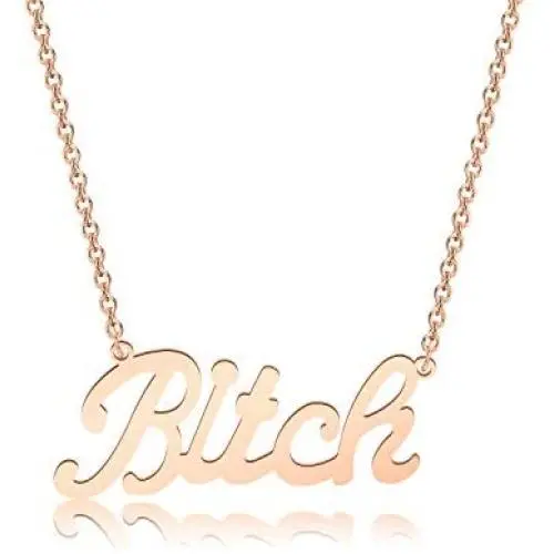 WSNANG Best Friend Necklace Besties Gift Bitch Pendant Necklace Friendship Jewelry BFF Birthday Gift Sister Gift