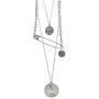 YERTTER Multi-Layered Paper Clip and Coin Pendant Necklace Boho Jewelry Set Layered Pendant Statement Chunky Chain Necklace for Women Man