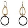 NIEVOS JEWELRY 24k Gold Plated Earring 24k Gold Plated, Oval Amorphic Linked Earring. Amorphic Style Designer Love Handmade For Her Made By Women Gift Jewelry