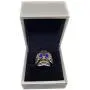 D&L Menswear Two Tone Gold & Silver Plated Stainless Steel Sugar Skull Gothic Cross Ring with Blue Rhinestone Eyes D&L Menswear Two Tone Gold & Silver Plated Stainless Steel Sugar Skull Gothic Cross Ring with Blue Rhinestone Eyes