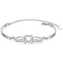 FLYOW S925 Sterling Silver A Piece of My Heart is in Heaven Bracelet Angel Wings Jewelry in Memory of Mom Dad Grandma Grandpa Baby Loss Memorial Gift