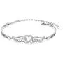 FLYOW S925 Sterling Silver A Piece of My Heart is in Heaven Bracelet Angel Wings Jewelry in Memory of Mom Dad Grandma Grandpa Baby Loss Memorial Gift
