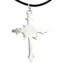 Trilogy Jewelry Pewter Gothic Cross with Pentagram Star Pendant on Leather Necklace Trilogy Jewelry Pewter Gothic Cross with Pentagram Star Pendant on Leather Necklace