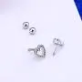 OUFER 4PCS Heart Helix Earrings 316L Surgical Steel Cartilage Earrings Women Gift Tragus Earrings Valentines Gift