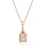 Gin & Grace 14K Rose Gold Natural Emerald Cut Genuine Morganite & Genuine Pink Tourmaline with Diamond Statement Cocktail Pendant for Women