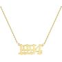 Aimber Birth Year Necklace 18K Gold Plated Birth Year Number Pendant Necklace Stainless Steel Birthday Year Necklace for Women,1970-2024