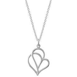 Boma Jewelry Sterling Silver Polished Twisting Heart Pendant Necklace, 18 Inches