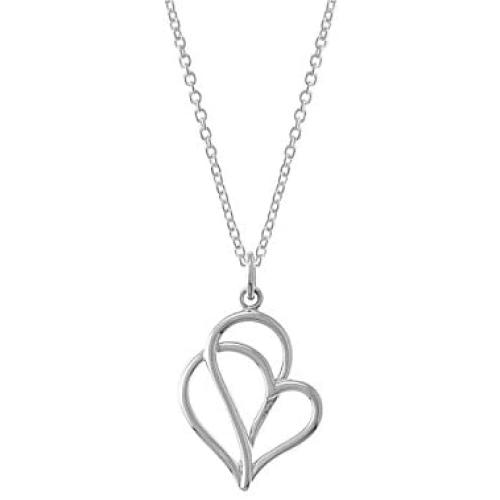 Boma Jewelry Sterling Silver Polished Twisting Heart Pendant Necklace, 18 Inches