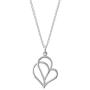Boma Jewelry Sterling Silver Polished Twisting Heart Pendant Necklace, 18 Inches