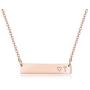 Finrezio Rose Gold Plated Stainless Steel Initial Heart Bar Necklace Alphabet Pendant Necklace for Women Mother, 16''+2''