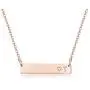 Finrezio Rose Gold Plated Stainless Steel Initial Heart Bar Necklace Alphabet Pendant Necklace for Women Mother, 16''+2''