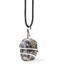 Charoite Pendant Wrapped Necklace – for Comfort Endurance Courage Support Loneliness Alienation Fear Compulsions - Authentic Stone on Adjustable Length Cord - Real Gemstone Chakra Healing Charm