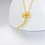 PDTJMTG Italian Horn Necklace 18K Gold Plated Sterling Silver Crown Horn Necklace, 20”+2”