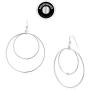 SolidSilver - Sterling Silver CZ Accent Double Hoop in Hoop Dangle Earrings | Round or Square