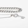 Chargances Key Pendant Necklace Multi Layer Chunky Chain Miami Cuban Link Chain Necklace for Women and Girls Ladies Sexy Jewelry for Party Daily Wearing(Silver)