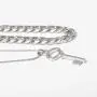 Chargances Key Pendant Necklace Multi Layer Chunky Chain Miami Cuban Link Chain Necklace for Women and Girls Ladies Sexy Jewelry for Party Daily Wearing(Silver)