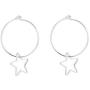 Wire Hoop Star Lucky Dangle Drop Earrings S925 Sterling Silver for Women Teen Girls Sensitive Ear Minimalist Dangling Hypoallergenic Lightweight Geometric Hoops 20mm Gifts for Birthday Daughter Bff