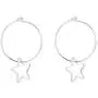 Wire Hoop Star Lucky Dangle Drop Earrings S925 Sterling Silver for Women Teen Girls Sensitive Ear Minimalist Dangling Hypoallergenic Lightweight Geometric Hoops 20mm Gifts for Birthday Daughter Bff