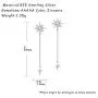 FANCIME Sterling Silver Starburst Star Long Tassels Drop Dangle Earrings/Necklace North Star Drop Y Shaped Lariat Polaris Necklace CZ Cubic Zirconia Dainty Fine Jewelry Set Gifts for Women Girls Mom