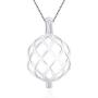 LGSY Sterling Silver Twisted Ball Pearl Cage Pendants for Women, Essential Oil Diffuser Lockets for Pearl Jewelry