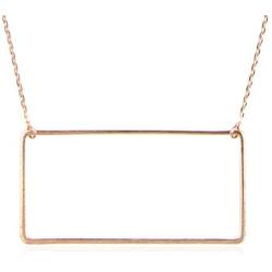 RIAH FASHION Dainty Geometric Simple Charm Necklace - Minimal Pendant Delicate Chain Triangle, Square, Octagon, Circle, Bar Valentines Mothers Day Gift Jewelry