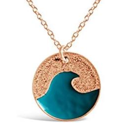Rosa Vila Blue Ocean Wave Necklace, Dainty Ocean Necklace, Wave Necklace for Women, Ocean Pendant Necklace in Beachy Necklaces, Ocean Jewelry, and Wave Jewelry