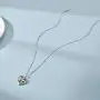 LONAGO 925 Sterling Silver Lucky Double Elephant Necklace I Love You Forever Heart Pendant Valentines Animal Jewelry Gift for Women Girlfriend