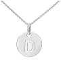 925 Sterling Silver Round Disc Alphabet Letter A-Z Initial Pendant Necklace Rolo chain 18''