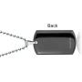 Bling Jewelry Personalized Engrave Hip Hop CZ Accent Military Army Black Dog Tag Pendant Necklace for Men Stainless Steel with Chain