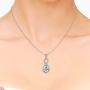 St.Claire Swarovski Crystals 18K Gold Plated Unique Pendant Necklace 925 Sterling Silver Necklace Birthstone Pendant Necklaces for Women with 5A Cubic Zirconia Christmas Jewelry Birthday Gift