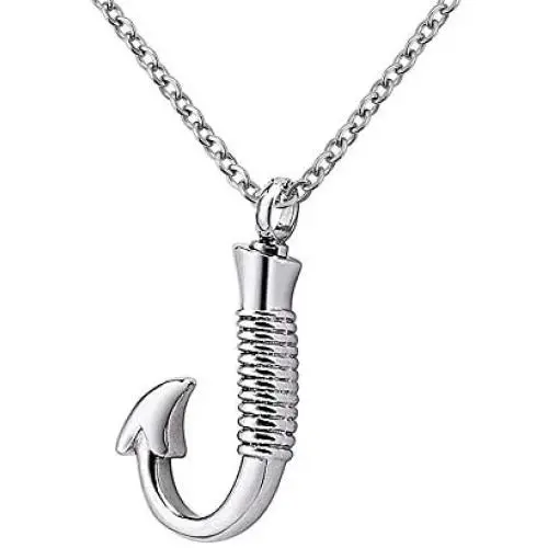 SexyMandala Urn Necklaces for Ashes Fish Hook Cremation Jewelry Urn Pendant Memorial Keepsake Funnel