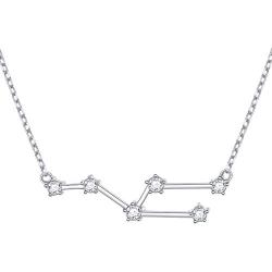 925 Sterling Silver CZ Astrology 12 Constellation Horoscope Sign Astrology Zodiac Star Necklace Birthday Gifts for Women Girls,18-20 inch