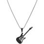 Magna Steel Mens Stainless Steel Rock Electric Guitar Bass Pendant Necklace with 24'' 3mm Rolo Chain