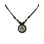 LAVIP Leather Rasta Plaided Hippie Coqui Taino Sun Necklace Buddha All Seeing Third Wisdom Eye Amulet Black Powers Pendant