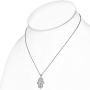 925 Sterling Silver Large Filigree Womens Evil Eye Hamsa Pendant Necklace